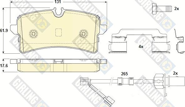 Girling 6119891 - Тормозные колодки, дисковые, комплект avtokuzovplus.com.ua