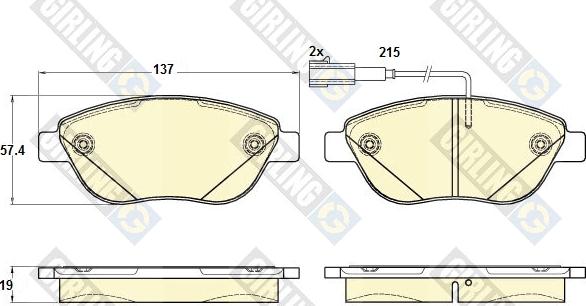 Girling 6120013 - Гальмівні колодки, дискові гальма autocars.com.ua