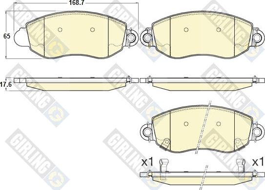 Girling 6120063 - Гальмівні колодки, дискові гальма autocars.com.ua