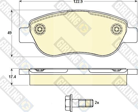 Girling 6120083 - Гальмівні колодки, дискові гальма autocars.com.ua