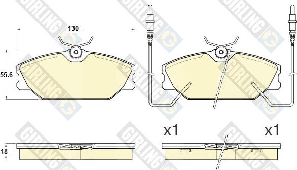 Girling 6120121 - Тормозные колодки, дисковые, комплект autodnr.net