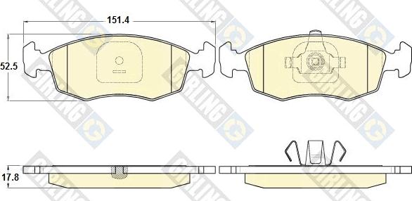 Girling 6120152 - Гальмівні колодки, дискові гальма autocars.com.ua