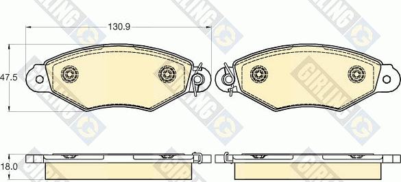 Girling 6120243 - Гальмівні колодки, дискові гальма autocars.com.ua