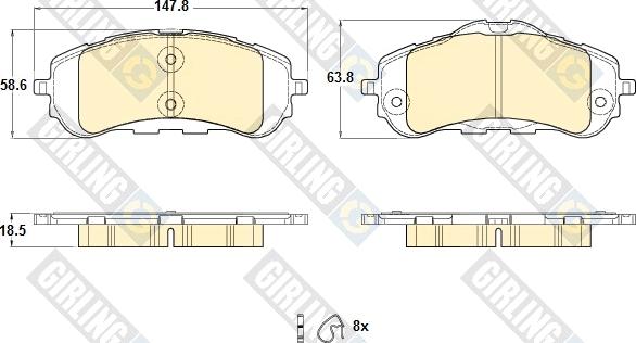 Girling 6120443 - Тормозные колодки, дисковые, комплект avtokuzovplus.com.ua