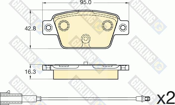 Girling 6120544 - Гальмівні колодки, дискові гальма autocars.com.ua