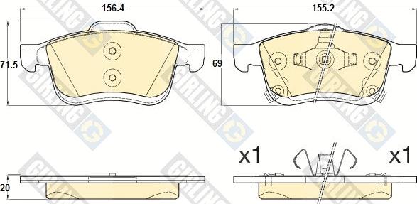 Girling 6120602 - Гальмівні колодки, дискові гальма autocars.com.ua