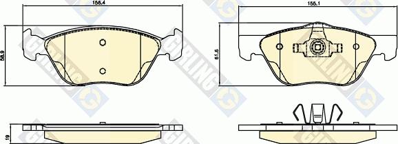 Girling 6120672 - Гальмівні колодки, дискові гальма autocars.com.ua