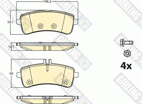 Girling 6120791 - Гальмівні колодки, дискові гальма autocars.com.ua