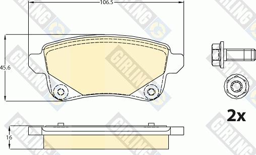 Girling 6120821 - Гальмівні колодки, дискові гальма autocars.com.ua