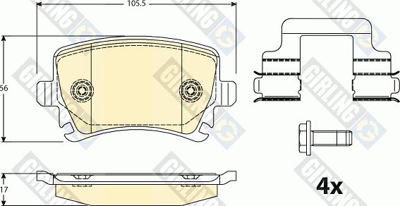 Girling 6120831 - Гальмівні колодки, дискові гальма autocars.com.ua