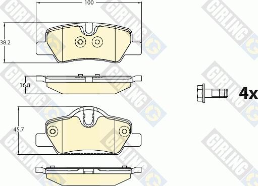 Girling 6120881 - Тормозные колодки, дисковые, комплект avtokuzovplus.com.ua