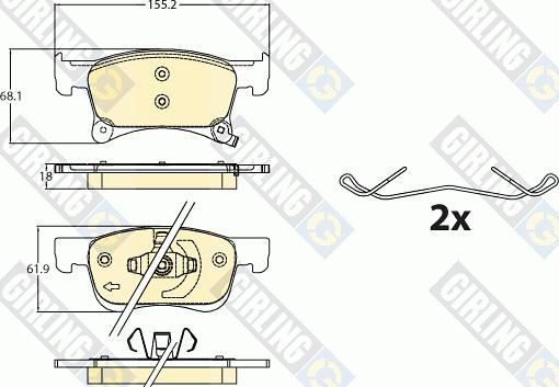 Girling 6120912 - Гальмівні колодки, дискові гальма autocars.com.ua