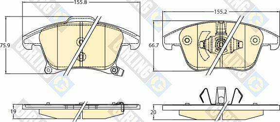 Girling 6120922 - Тормозные колодки, дисковые, комплект avtokuzovplus.com.ua