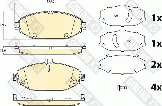 Girling 6120971 - Гальмівні колодки, дискові гальма autocars.com.ua