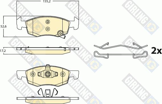 Girling 6120992 - Гальмівні колодки, дискові гальма autocars.com.ua