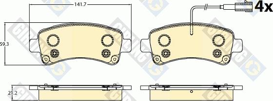 Girling 6121065 - Тормозные колодки, дисковые, комплект autodnr.net