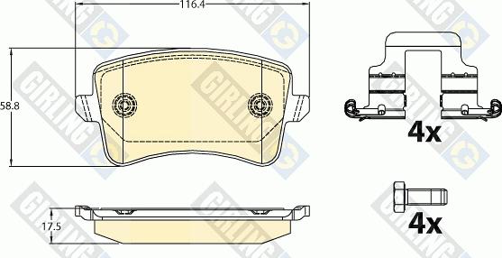 Girling 6121071 - Гальмівні колодки, дискові гальма autocars.com.ua