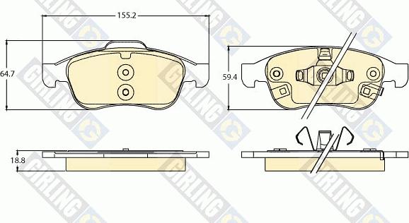 Girling 6121112 - Тормозные колодки, дисковые, комплект avtokuzovplus.com.ua