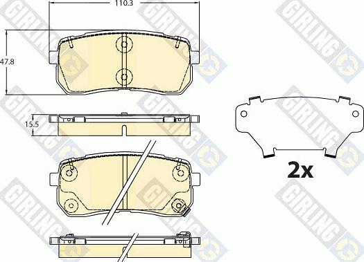 Girling 6121127 - Тормозные колодки, дисковые, комплект avtokuzovplus.com.ua