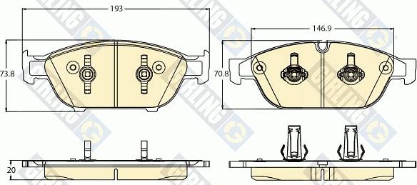 Girling 6121132 - Гальмівні колодки, дискові гальма autocars.com.ua