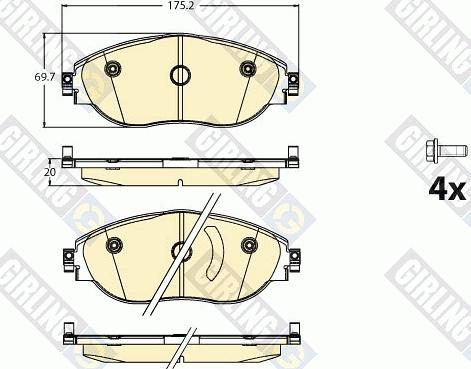 Girling 6121141 - Гальмівні колодки, дискові гальма autocars.com.ua