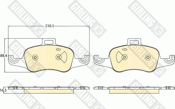 Girling 6121202 - Тормозные колодки, дисковые, комплект autodnr.net