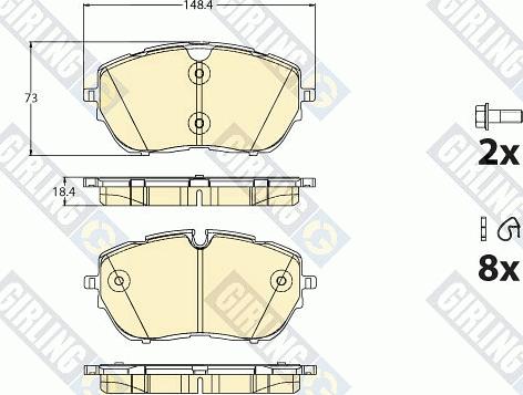 Girling 6121213 - Тормозные колодки, дисковые, комплект avtokuzovplus.com.ua