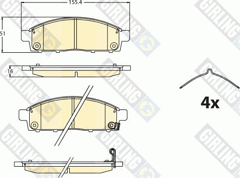 Girling 6121246 - Гальмівні колодки, дискові гальма autocars.com.ua