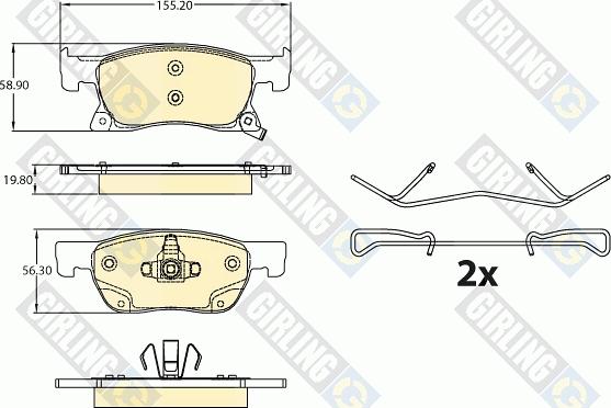 Girling 6121382 - Гальмівні колодки, дискові гальма autocars.com.ua