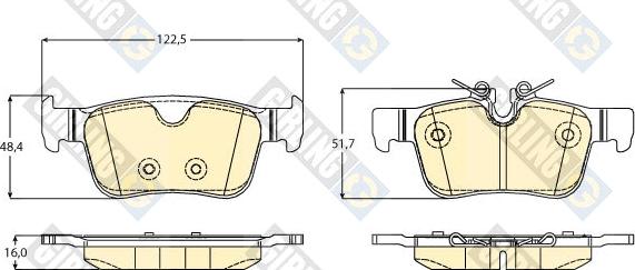 Girling 6121688 - Тормозные колодки, дисковые, комплект avtokuzovplus.com.ua