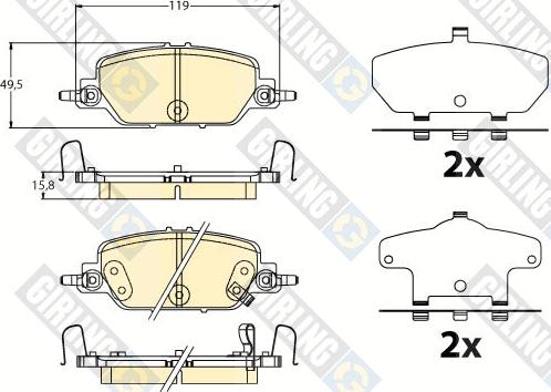 Girling 6122178 - Гальмівні колодки, дискові гальма autocars.com.ua