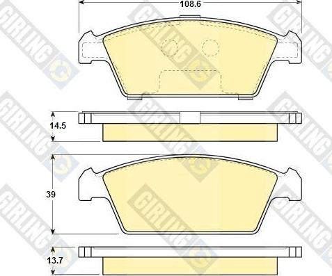 Girling 6131089 - Гальмівні колодки, дискові гальма autocars.com.ua