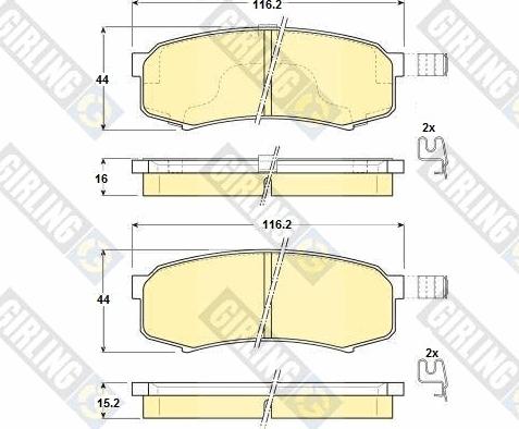 Girling 6131109 - Гальмівні колодки, дискові гальма autocars.com.ua