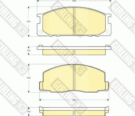 Girling 6131309 - Тормозные колодки, дисковые, комплект avtokuzovplus.com.ua