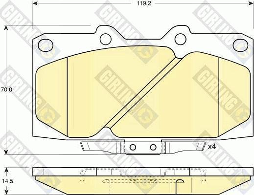 Girling 6131319 - Гальмівні колодки, дискові гальма autocars.com.ua