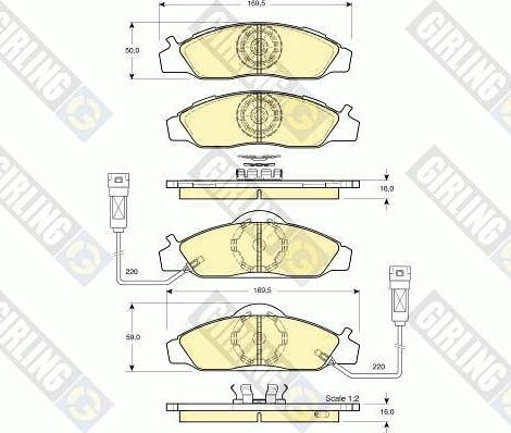 Girling 6131341 - Гальмівні колодки, дискові гальма autocars.com.ua