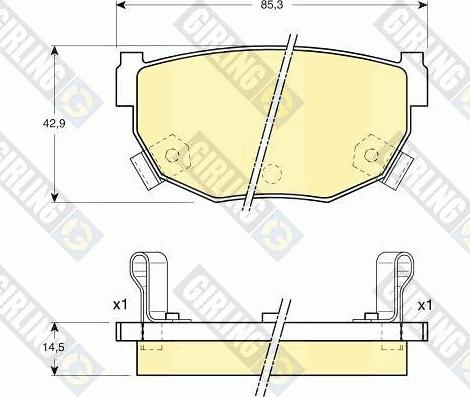 Girling 6131439 - Тормозные колодки, дисковые, комплект avtokuzovplus.com.ua