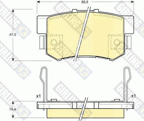 Girling 6131549 - Гальмівні колодки, дискові гальма autocars.com.ua