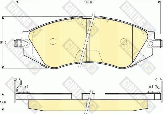 Girling 6131719 - Гальмівні колодки, дискові гальма autocars.com.ua