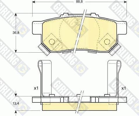 Girling 6131749 - Тормозные колодки, дисковые, комплект avtokuzovplus.com.ua