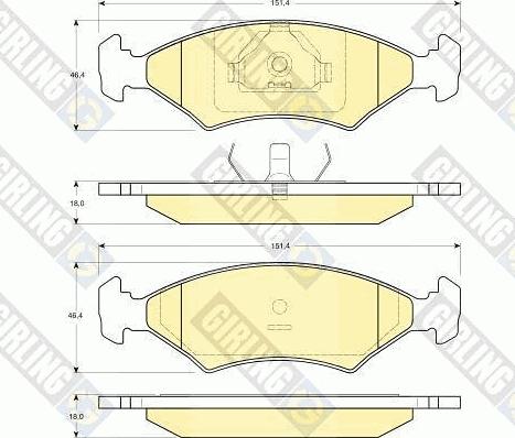 Girling 6131782 - Тормозные колодки, дисковые, комплект avtokuzovplus.com.ua