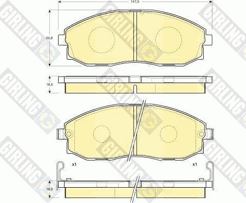 Girling 6132019 - Тормозные колодки, дисковые, комплект avtokuzovplus.com.ua