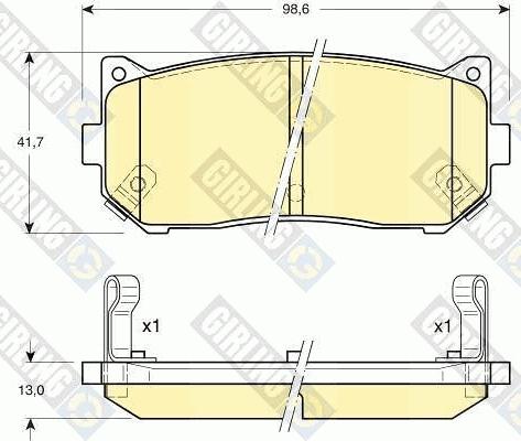 Girling 6132039 - Тормозные колодки, дисковые, комплект avtokuzovplus.com.ua