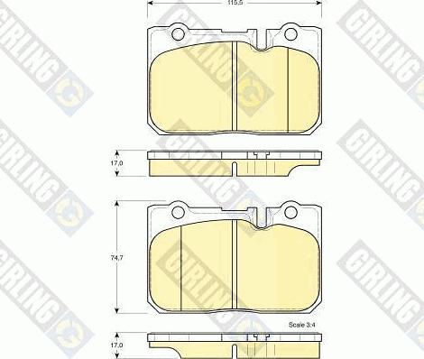 Girling 6132269 - Тормозные колодки, дисковые, комплект avtokuzovplus.com.ua