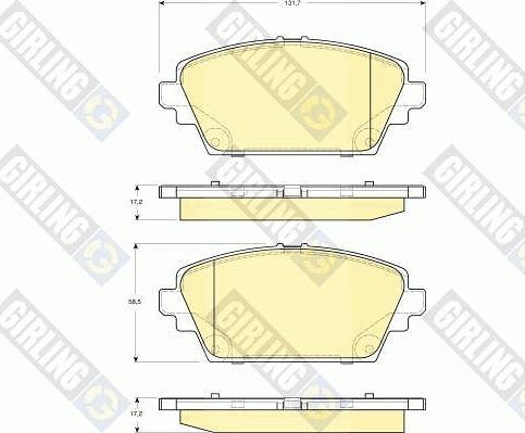 Girling 6132271 - Тормозные колодки, дисковые, комплект avtokuzovplus.com.ua