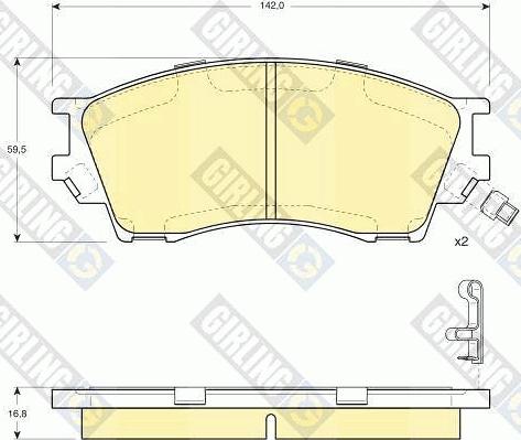 Girling 6132309 - Гальмівні колодки, дискові гальма autocars.com.ua