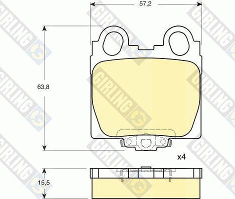 Girling 6132339 - Тормозные колодки, дисковые, комплект avtokuzovplus.com.ua