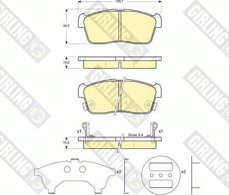 Girling 6132369 - Гальмівні колодки, дискові гальма autocars.com.ua