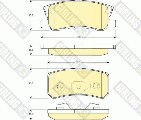 Girling 6132479 - Тормозные колодки, дисковые, комплект avtokuzovplus.com.ua