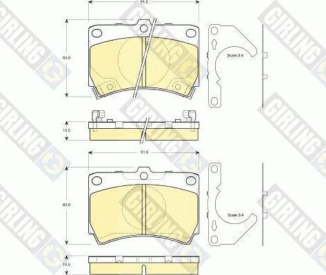 Girling 6132529 - Тормозные колодки, дисковые, комплект avtokuzovplus.com.ua